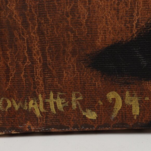 Vintage Surrealist Painting by Showalter (1974) – 20x16 Abstract Face with Silho - Picture 4 of 5